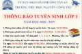 THÔNG BÁO TUYỂN SINH LỚP 1