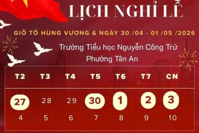 Lịch nghỉ lễ 30/4 và 1/5